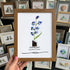 July Birth Flower Larkspur Sea Glass Framed Art - Walnut Brown - 8" X 6" - image 9