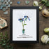 September Birth Flower Aster Sea Glass Framed Art - Black - 8" X 6" - image 10