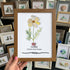 October Birth Flower Cosmo Sea Glass Framed Art - Walnut Brown - 8" X 6" - image 9