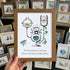 "Future of Dreams" Hourglass With Bird Sea Glass Framed Art - Walnut Brown - 8" X 6" - image 12