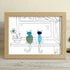 Two Cats Window Watchers Sea Glass Framed Art - Oak - 6" X 8" - image 11
