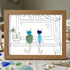 Two Cats Window Watchers Sea Glass Framed Art - Walnut Brown - 6" X 8" - image 12