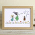 Chasing Bubbles Family Sea Glass Framed Art - Oak - 6" X 8" - image 10