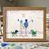 Beach Couple & Loyal Dogs Sea Glass Framed Art - Walnut Brown - 6" X 8" - image 13