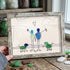 Beach Couple & Loyal Dogs Sea Glass Framed Art - Retro White - 6" X 8" - image 16