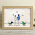 Beach Couple & Loyal Dogs Sea Glass Framed Art - Oak - 6" X 8" - image 12
