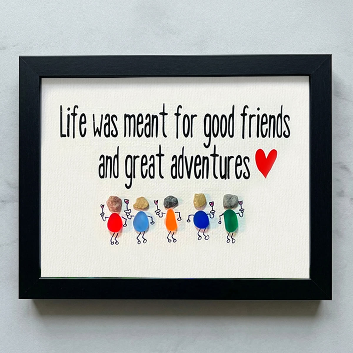 Coastal Friendship Adventure Sea Glass Framed Art - Black - 6" X 8" - image 11
