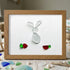 Festive Cute Bunny & Carrots Sea Glass Framed Art - Walnut Brown - 6" X 8" - image 8