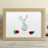 Festive Cute Bunny & Carrots Sea Glass Framed Art - Oak - 6" X 8" - image 7