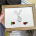 Festive Cute Bunny & Carrots Sea Glass Framed Art - image 2