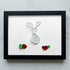 Festive Cute Bunny & Carrots Sea Glass Framed Art - Black - 6" X 8" - image 9