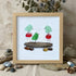 Enchanting Bird & Wild Mushroom Sea Glass Framed Art - Oak - 8" X 8" - image 10