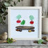 Enchanting Bird & Wild Mushroom Sea Glass Framed Art - White - 8" X 8" - image 12