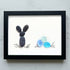 Coastal Spring Bunny & Eggs Sea Glass Framed Art - Black - 6" X 8" - image 9