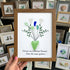 Flowers Bouquet Sisterhood Sea Glass Framed Art - Walnut Brown - 8" X 6" - image 10