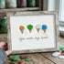 "You Make Life Sweet" Ice Cream Sea Glass Framed Art - Retro White - 6" X 8" - image 13