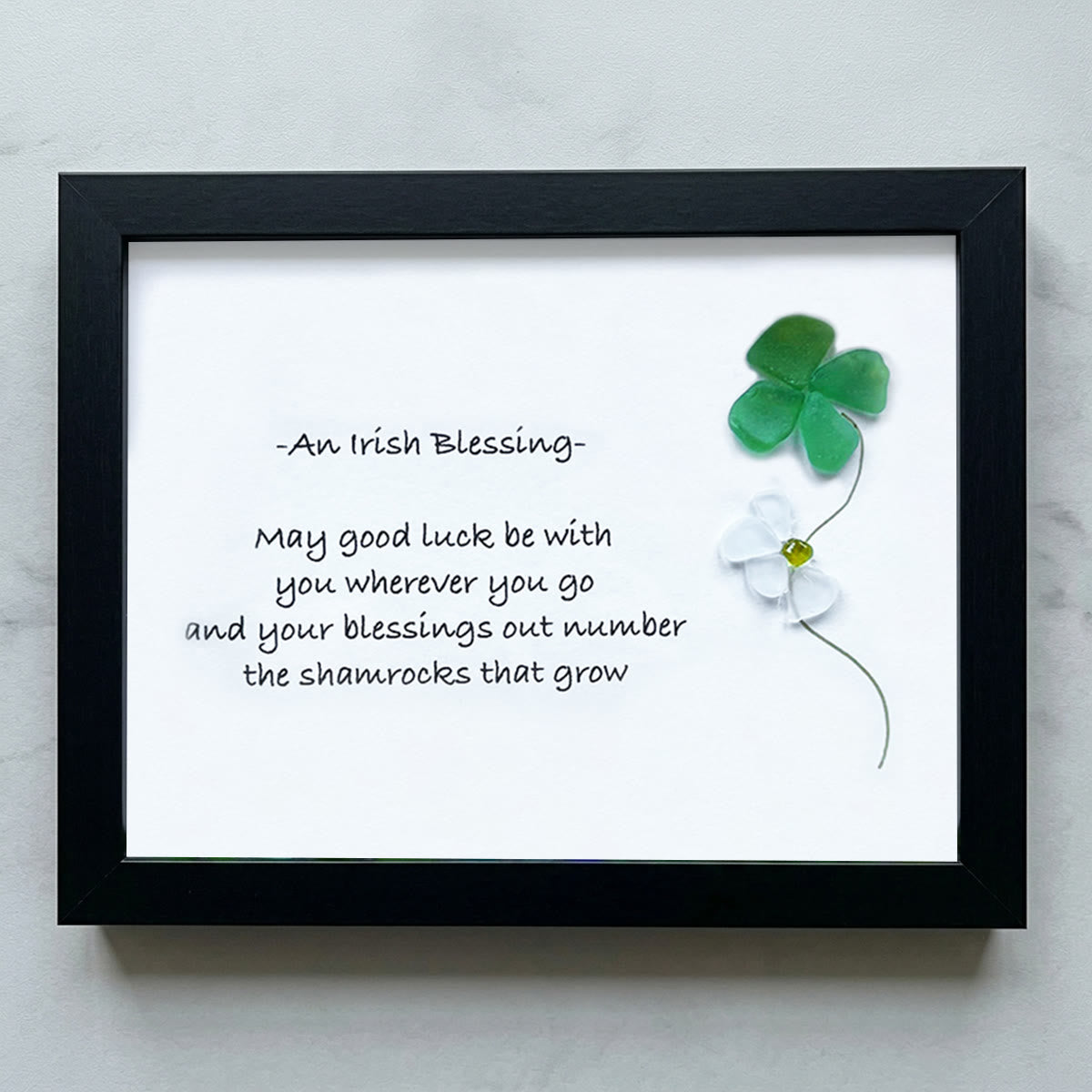 Luck & Blessings in Every Piece Sea Glass Framed Art - Black - 6" X 8" - image 13
