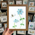 Coastal Joy Flower & Bee Sea Glass Framed Art - Walnut Brown - 8" X 6" - image 10