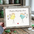 "Friends are the family we choose" Bird Friends Sea Glass Framed Art - Retro White - 6" X 8" - image 16
