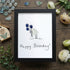 Happy Birthday Bouquet & Bird Sea Glass Framed Art - Black - 8" X 6" - image 11