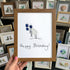 Happy Birthday Bouquet & Bird Sea Glass Framed Art - Walnut Brown - 8" X 6" - image 10