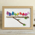 Rainbow Bird Family Chorus Sea Glass Framed Art - Oak - 6" X 8" - image 12
