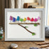 Rainbow Bird Family Chorus Sea Glass Framed Art - White - 6" X 8" - image 15