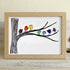 Rainbow Bird Gathering Family Sea Glass Framed Art - Oak - 6" X 8" - image 12
