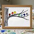 Rainbow Bird Gathering Family Sea Glass Framed Art - Walnut Brown - 6" X 8" - image 13