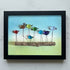 Whimsical Rainbow Bird Flock Gathering Sea Glass Framed Art - Black - 6" X 8" - image 14