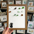 Playful Cat And Birds Sea Glass Framed Art For Pet Lovers - Walnut Brown - 8" X 6" - image 10
