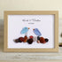Love Birds Personalized Couple Name Sea Glass Framed Art - Oak - 6" X 8" - image 11