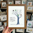 Family Tree Sea Glass Framed Art - Walnut Brown - 8" X 6" - image 11