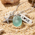 Coastal Boho Starfish & LOVE Tag Aqua Sea Glass Necklace - image 4