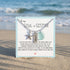 Coastal Boho Starfish & LOVE Tag Aqua Sea Glass Necklace - image 2