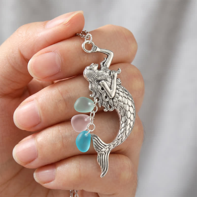 Dreamy Mermaid's Tears Multi-Tone Sea Glass Necklace - image 3