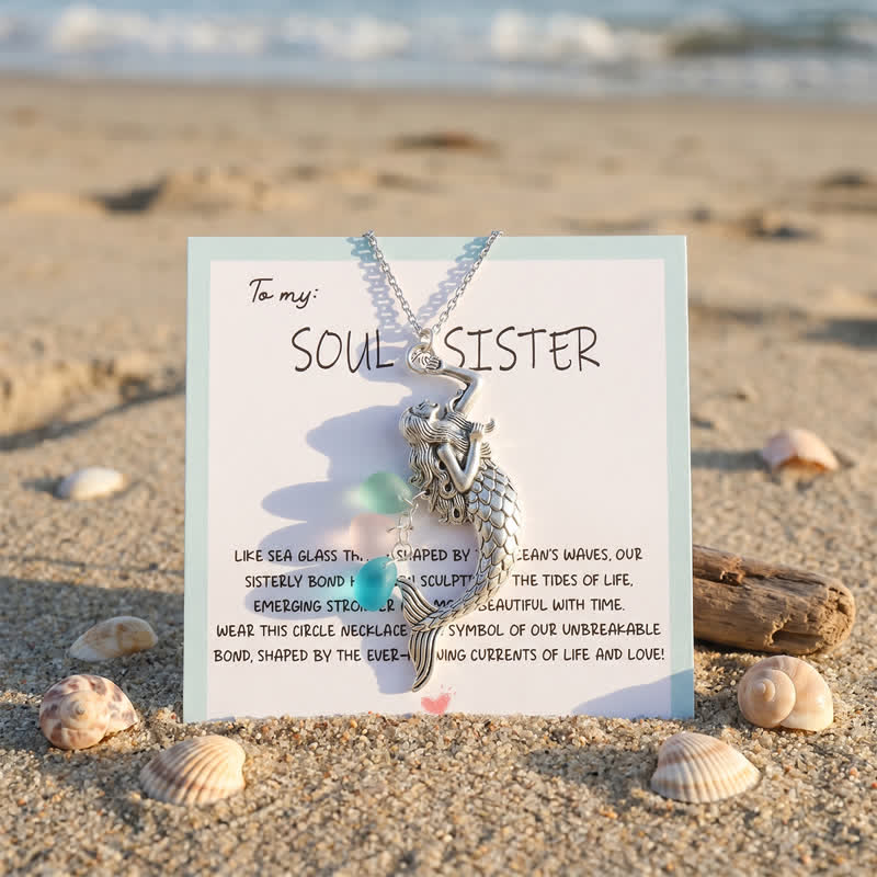 Dreamy Mermaid's Tears Multi-Tone Sea Glass Necklace - image 2