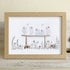 Chicken Family Farmhouse Sea Glass Framed Art - Oak - 6" X 8" - image 13