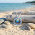 Forever in My Heart Stacked Blue Sea Glass Circle Necklace - image 4