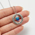 Forever in My Heart Stacked Blue Sea Glass Circle Necklace - image 3