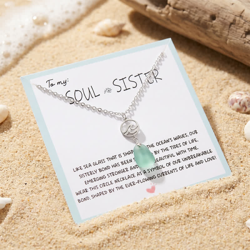 Ride The Wave Charm Seafoam Sea Glass Necklace - image 2