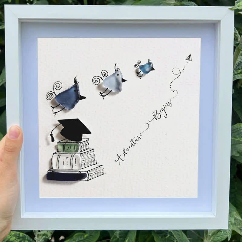 Adventure Begins Graduation Sea Glass Framed Art - image 3
