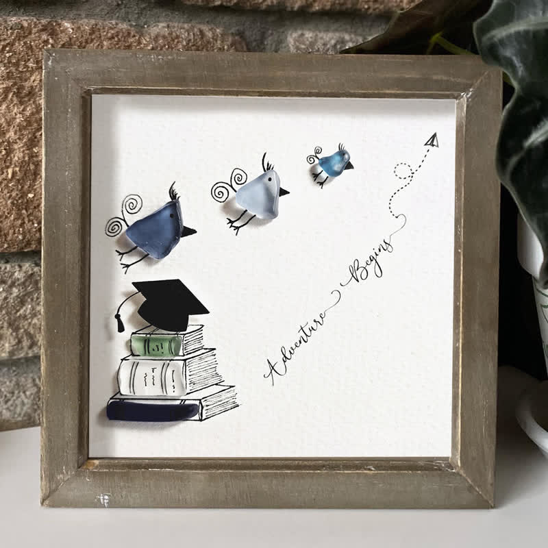 Adventure Begins Graduation Sea Glass Framed Art - image 4
