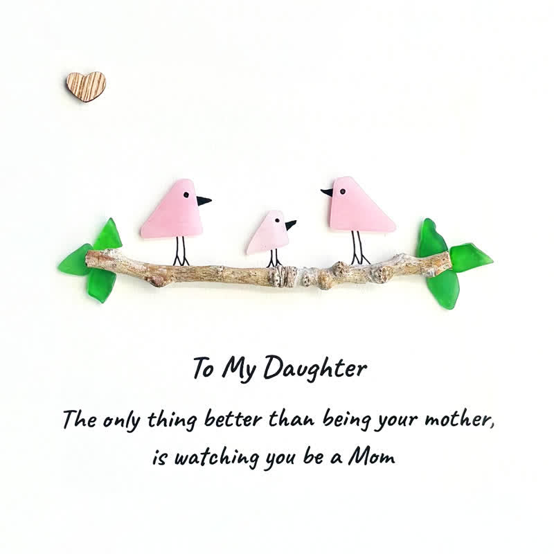 To My Daughter Becoming A Mom Sea Glass Framed Art - Seaglass Card - 8" X 8" - image 1