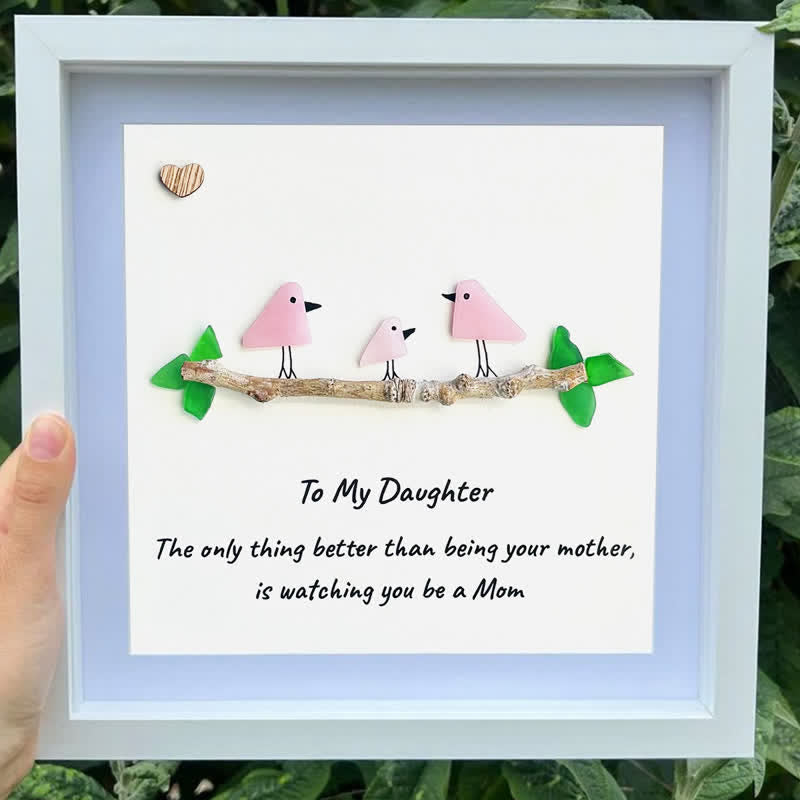 To My Daughter Becoming A Mom Sea Glass Framed Art - image 2