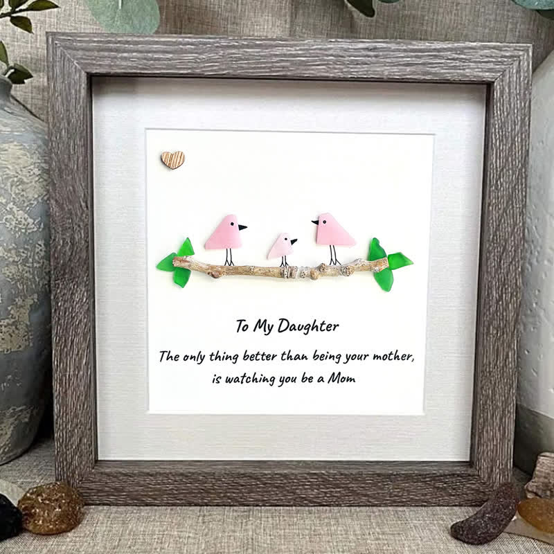 To My Daughter Becoming A Mom Sea Glass Framed Art - image 4