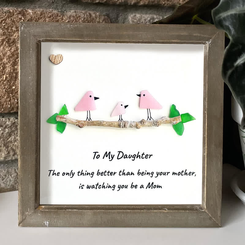 To My Daughter Becoming A Mom Sea Glass Framed Art - image 3