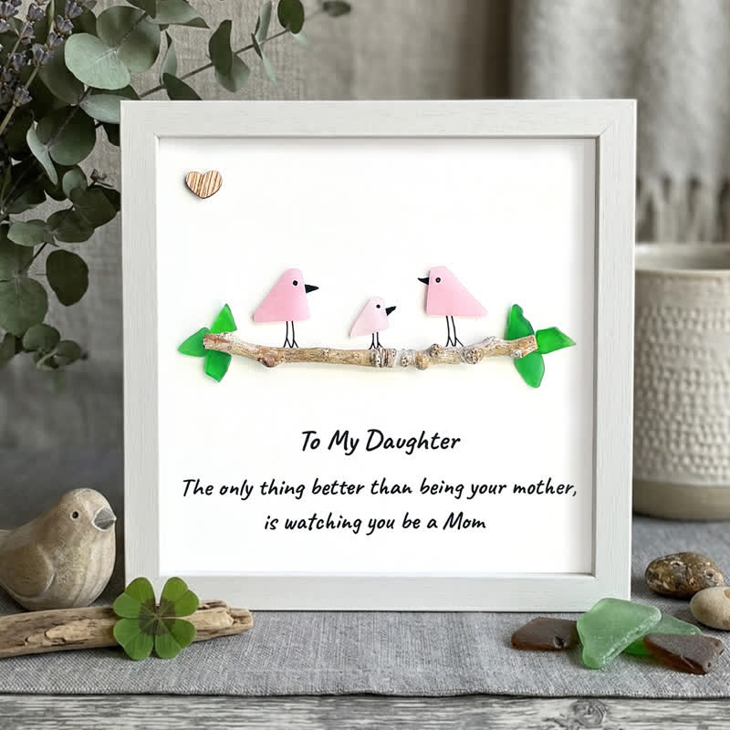 To My Daughter Becoming A Mom Sea Glass Framed Art - White - 8" X 8" - image 7