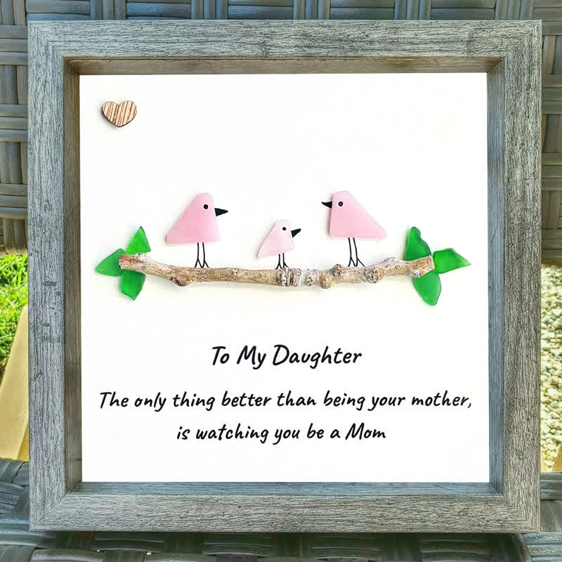 To My Daughter Becoming A Mom Sea Glass Framed Art - image 0