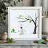 Winter Wonder Smiles Snowman and Birds Sea Glass Framed Art - White - 8" X 8" - image 12